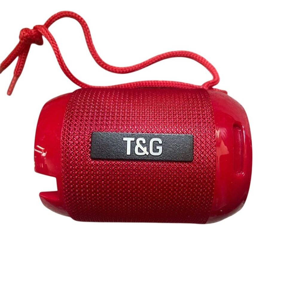T&G TG129C Portable Bluetooth Speaker Waterproof Red with Strap